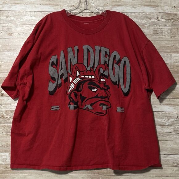 San Diego State SDSU Aztecs Red Shirt XXL Cut Tag - Picture 1 of 6